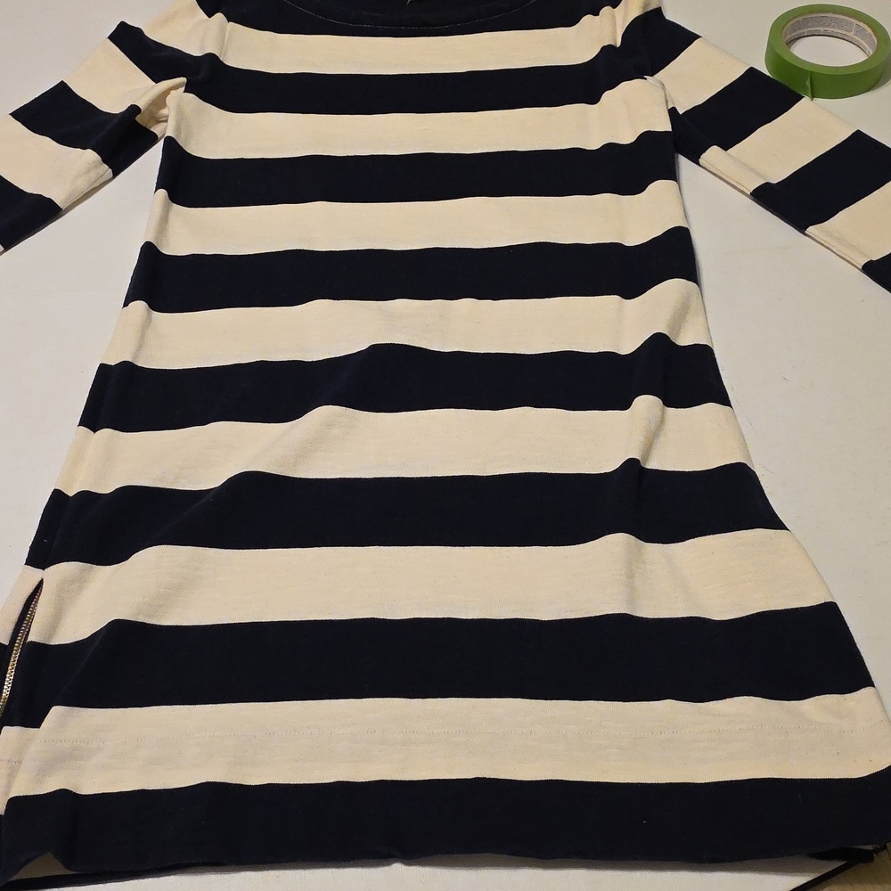 J. Crew Navy and Off-White Rugby Striped Mini Dress, XS - Picture 6 of 11